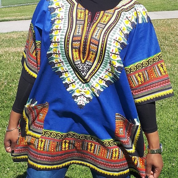 Royal Blue Dashiki Shirt - Picture 1 of 1